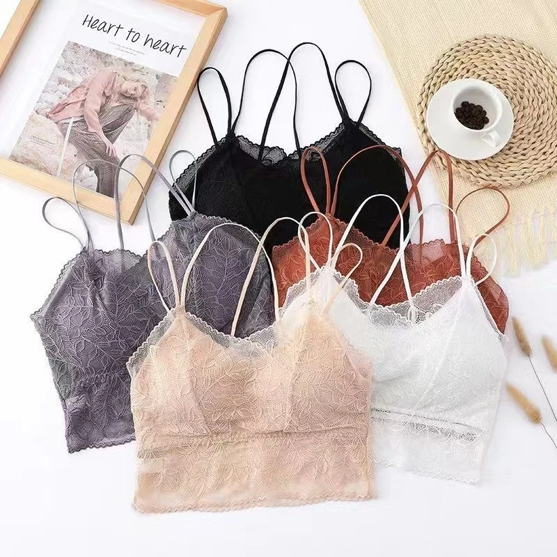 

Оптовая продажа, сексуальный кружевной бюстгальтер без косточек, Женский сетчатый бюстгальтер с листьями, нижнее белье для женщин, мягкое н...
