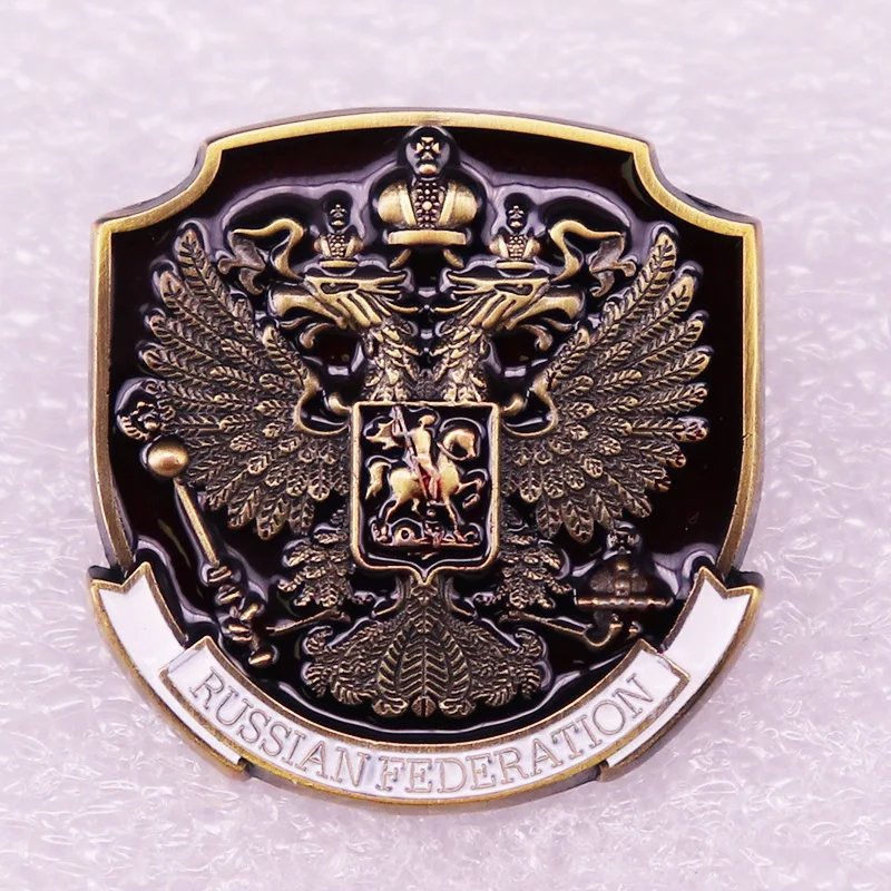 

Russian Federation State Emblem Brooch Coat of Arms Enamel Pins