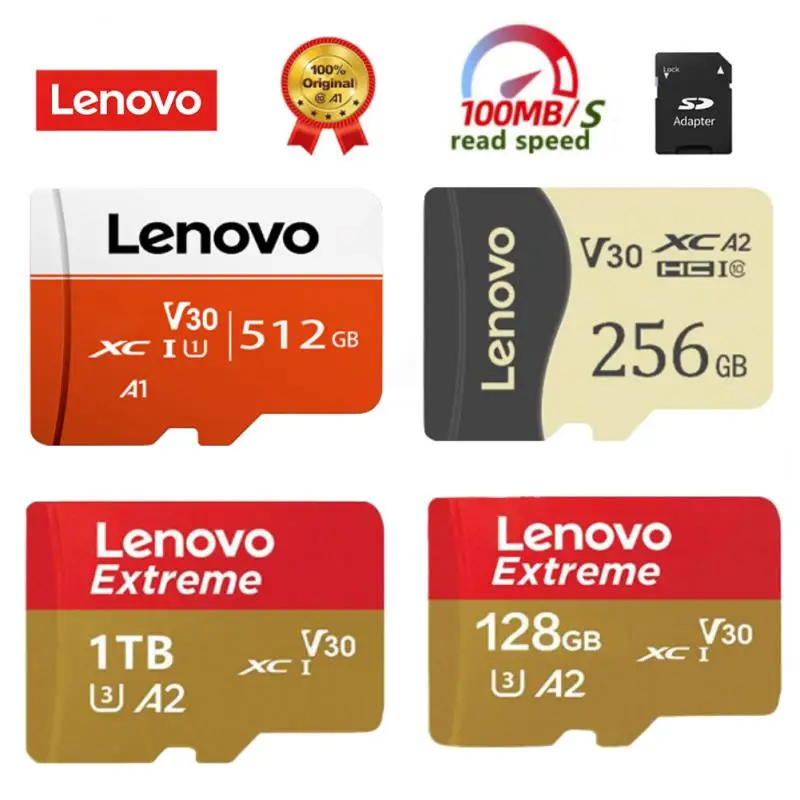 

Карта памяти SD Lenovo Ultra, 256 ГБ, 1 ТБ, 4K UHD, класс 10, 100 Мб/с