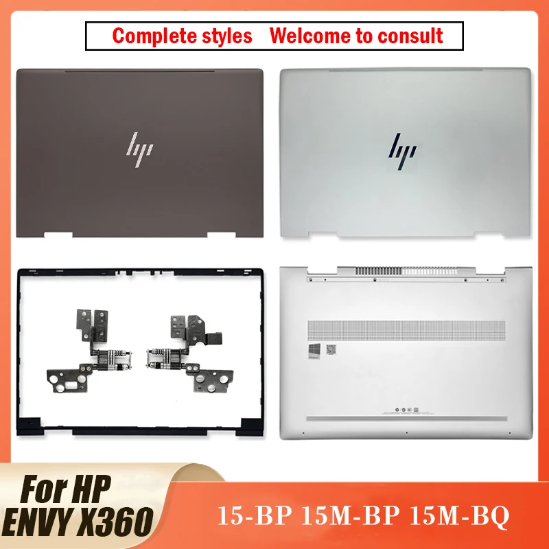 Cubierta trasera para HP ENVY X360 15-BP 15M-BP 15M-BQ LCD, bisel frontal, bisagras, cubierta inferior 4600BX0G000 924344-001, nuevo y Original
