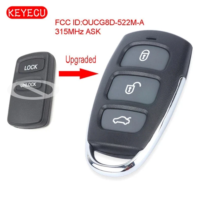 

Keyecu Upgraded Remote Car Key Fob 3 Buttons 315MHz for Mitsubishi Triton MK Series 2002 2003 2004 2005 2006
