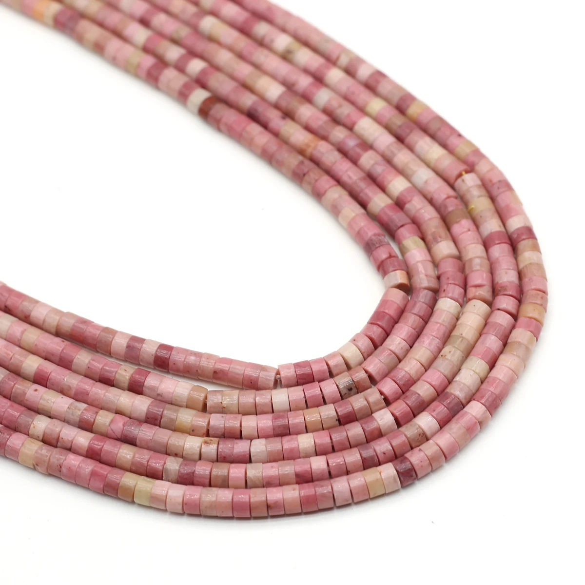 

Faceted Natural Stone Red Rhodochrosite Beads 2x4mm Cylindrical Punch Loose Spacer Beads for Jewelry Making DIY Accessorie Gifts