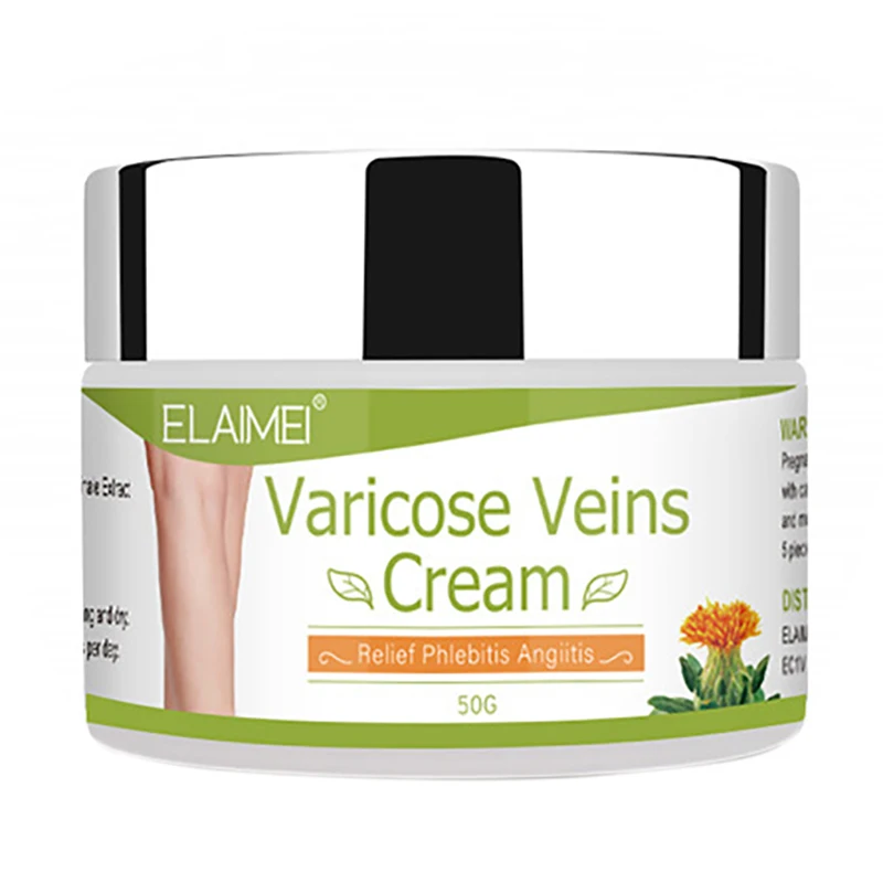 

ELAIMEI 50G Varicose Vein Ointment Relieve Pain Bulging Legs Red Blood Streak Repair Vein Cream Herbal Safflower Cream
