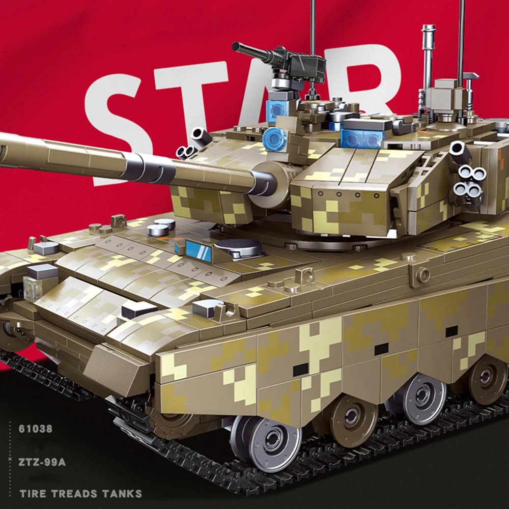 Фото Китайский танк ZTZ-99A: Робот-конструктор Batisbricks, современная военная модель для сборки, игрушки, фигурки, транспортные средства, кирпичики №4