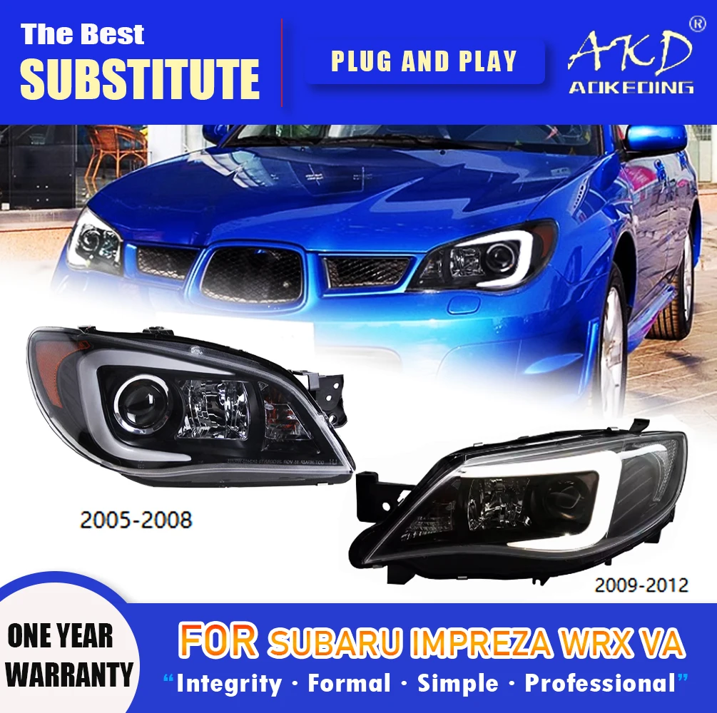 Фара AKD для Subaru WRX светодиодный фары 2005-2012 Impreza DRL сигнал поворота фара дальнего