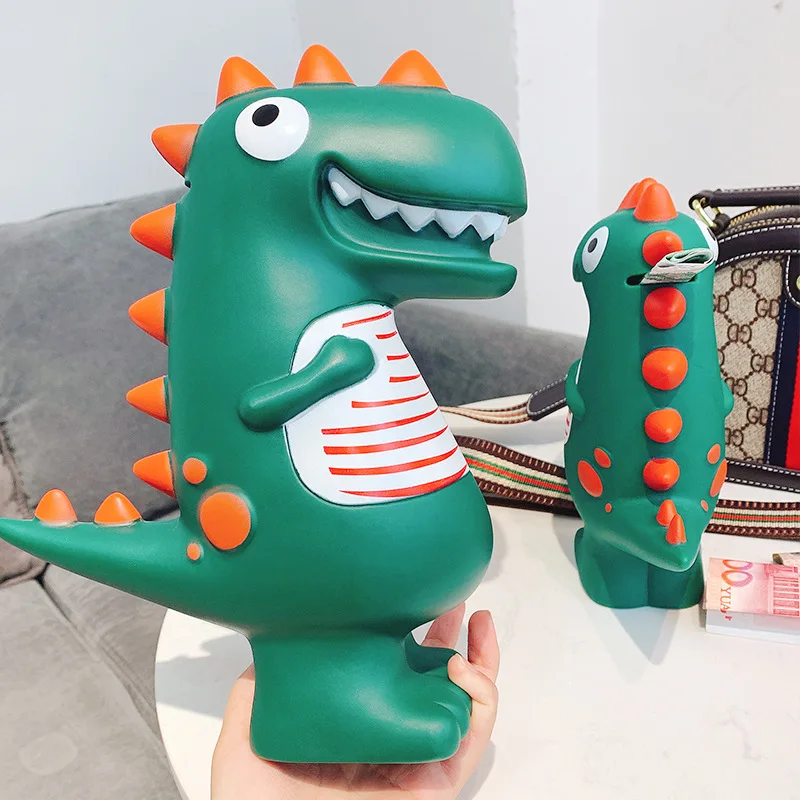 Cartoon Green Dinosaur Piggy Bank Child Money Bank Shatterproof Money Saving Box Creative Coin Bank Gift for Kids Boys Girls