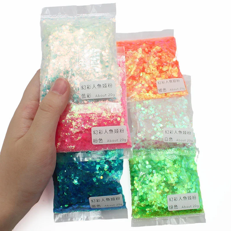 

10g/Bag Nail Glitter Sequins Nails Accesories Hexagon Chunky Flakes Holographic Powder Nail Polish Paillettes Manicure Decoratio