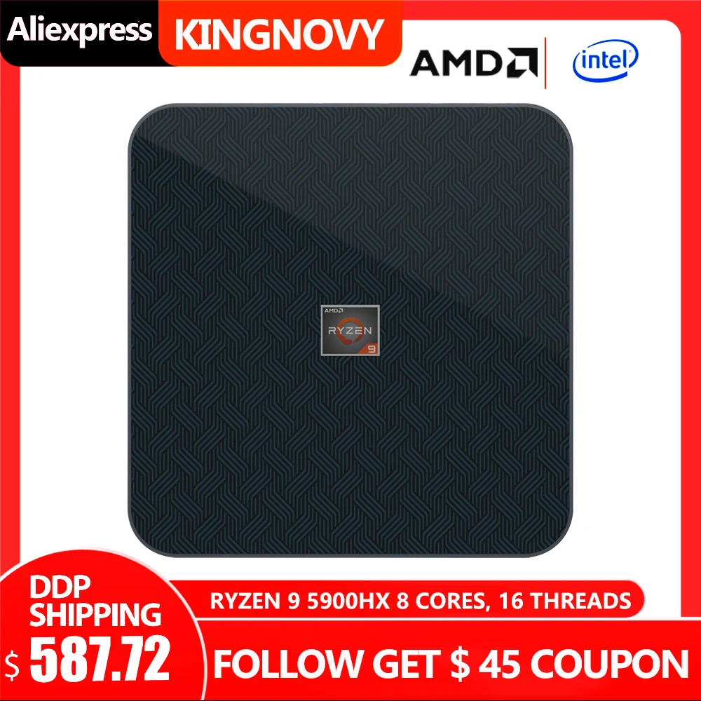 

AMD Ryzen 9 5900HX Windows 11 Pro мини ПК 64 Гб 3200 МГц DDR4 RAM 1 ТБ NVMe SSD 4K HDMI DP Type-C Dual-LAN WIFI Bluetooth SATA VESA