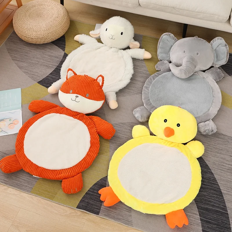 

Kawaii Duck Elephant Sheep Fox Plush Toys Fluffy Seat Cushion Cute Animal Stuffed Soft Floor Mat Kids Baby Girls Birthday Gift