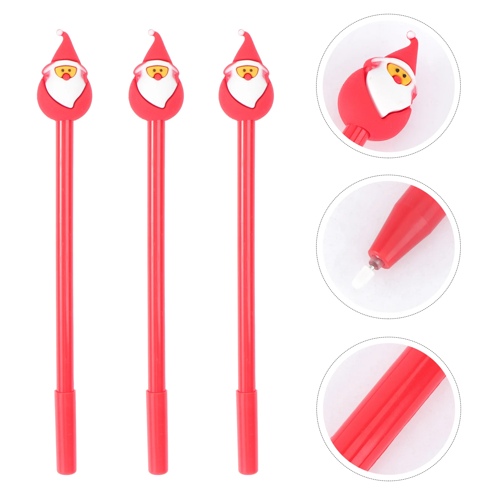 

3 Party Stocking Filler Fine Point Pens Santa Claus Pen Kids Class Rewards Christmas Novelty Pens