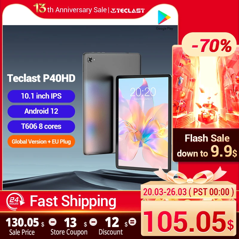 Teclast P40HD Tablet Android 12 Unisco T606 4GB RAM 64GB  10.1