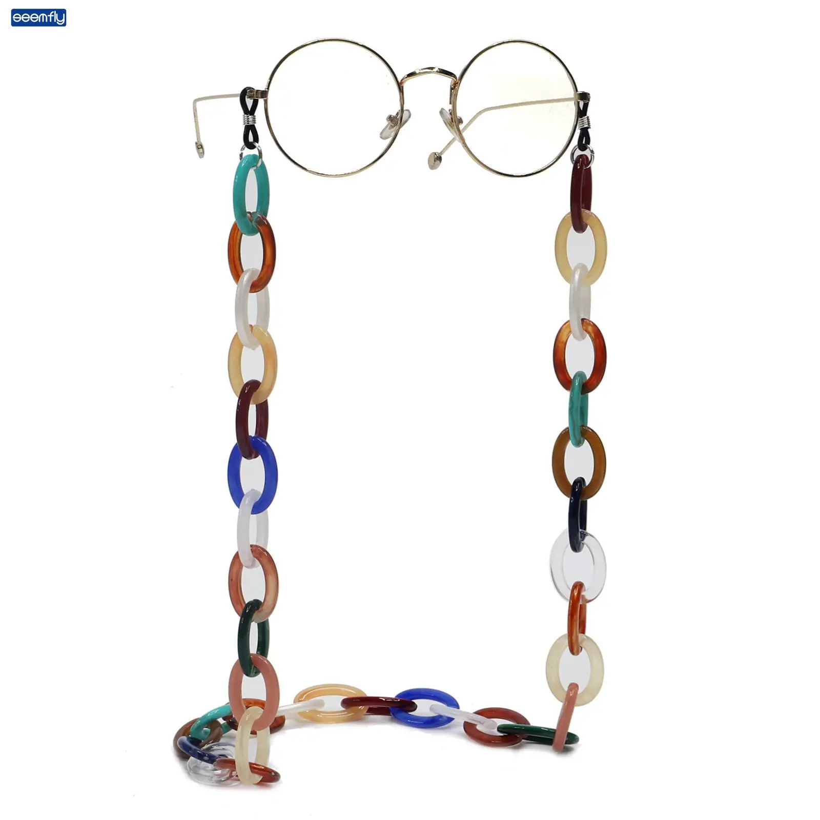 Seemfly Glasses Chain Resin Acrylic Men Women's Neck Chain for Mask Glassware Fashion Reading Eyeglasses Cord Neck Strap Rope