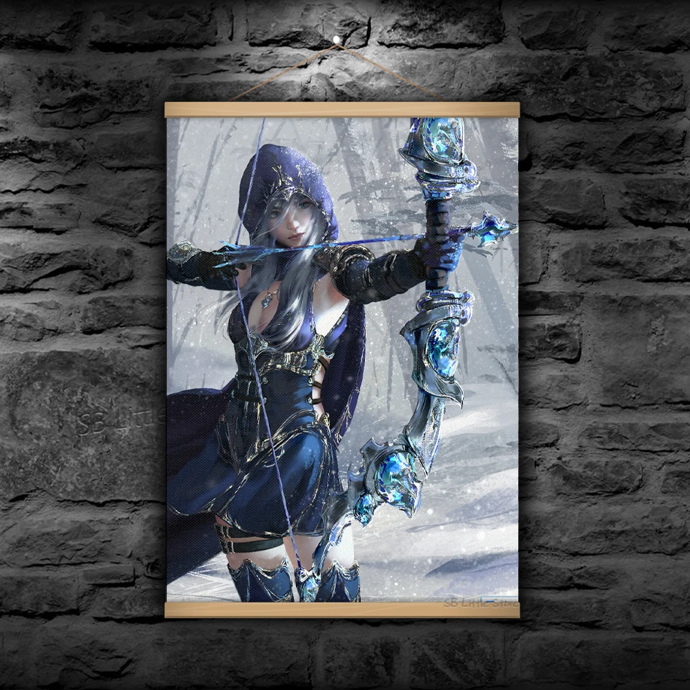 Ashe Video Game Art Girls Canvas Painting Arcane Poster Caitlyn Animation League Legends Tapestry Design Creativity Decoration