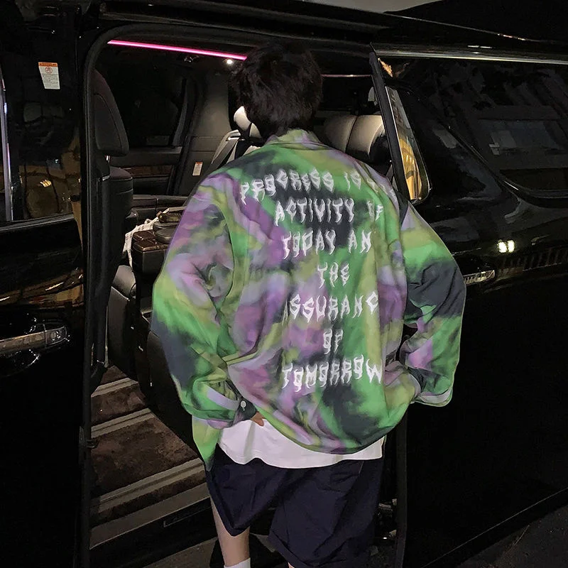 

Privathinker Large Size Men Shirt Long Sleeve Harajuku Blouses Fashion Spring New Letter Cardigan Turn Down Collar Male Tops