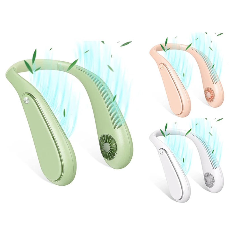 

Portable Neck Fan Bladeless Cooling Personal Hands Free Headphone Design Mini Fans With 3 Speeds And USB Rechargeable