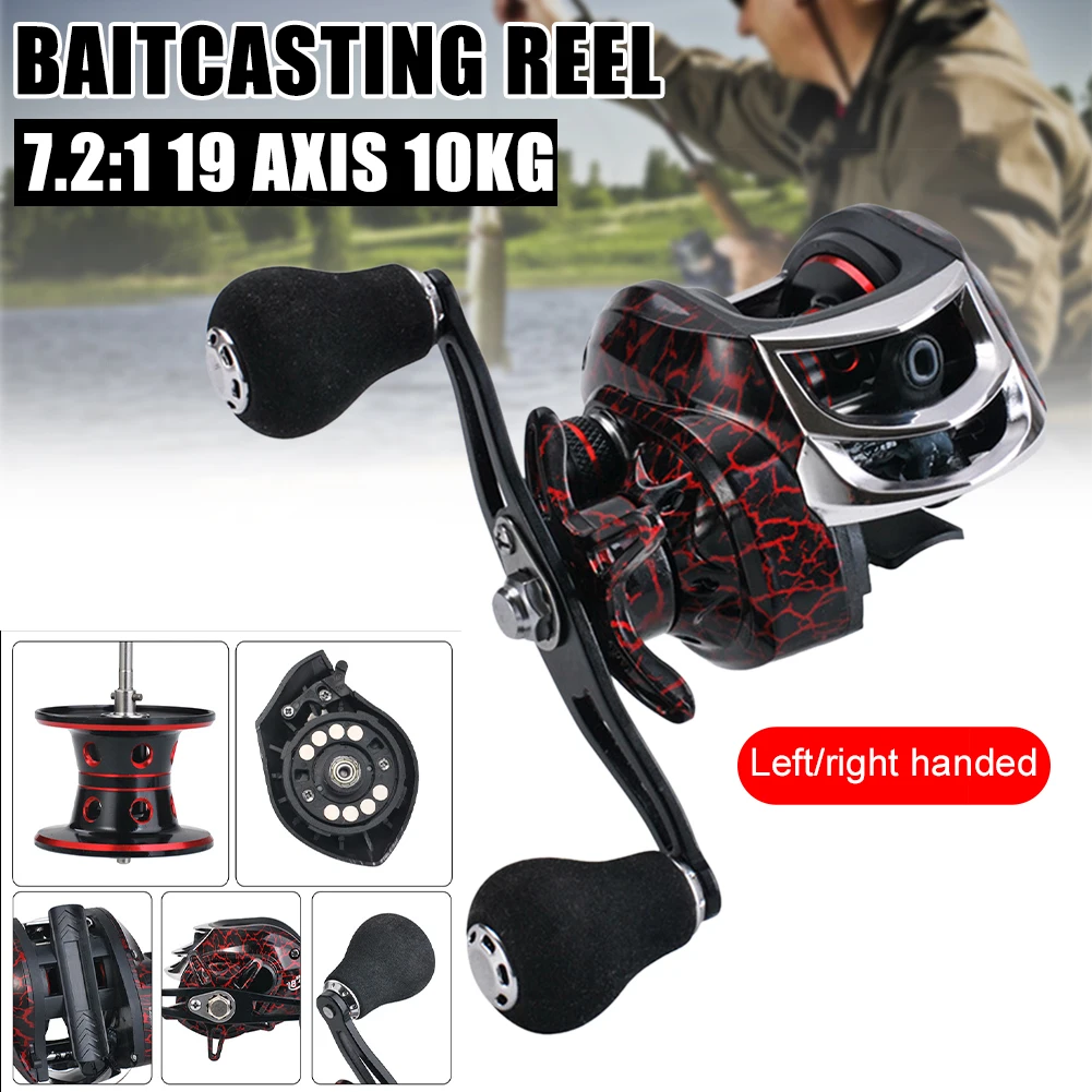 

Baitcasting Reel 8KG Drag Fishing Reel 10-Gear Magnetic Brake Gear Ratio Saltwater Freshwater V-grooved Fishing Tackle