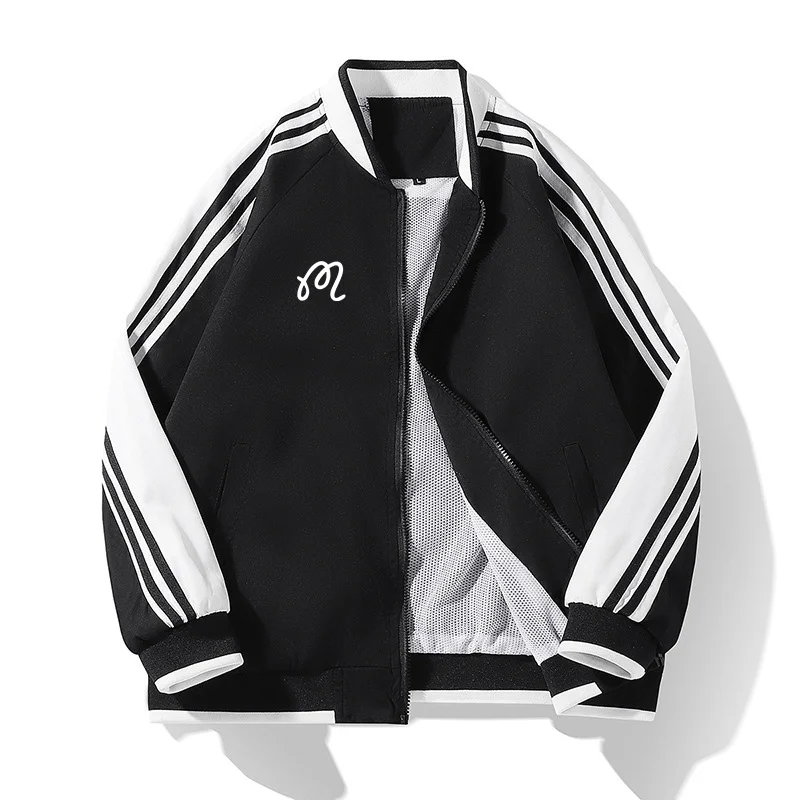 

2023 men's golf clothing spring new trend top baseball jacket solid color loose casual sports zipper jacket junior student thin
