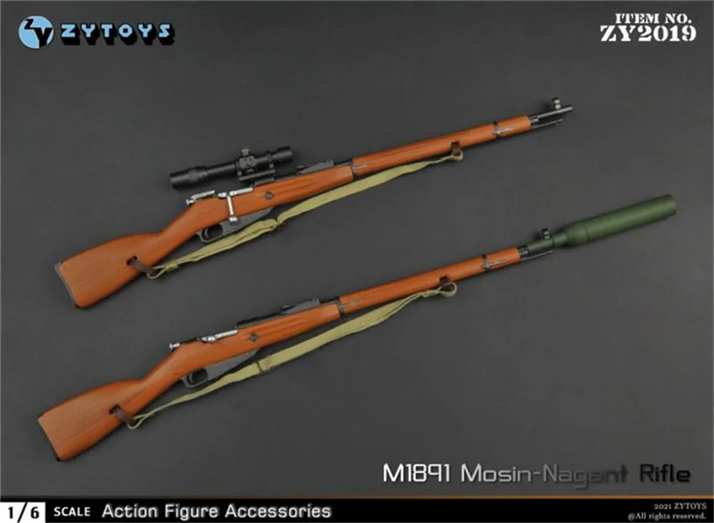 

Scale 1/6th ZYTOYS ZY2019 WWII Series M1891 Mosin Nagant Mini Weapon Can't Be Opened Model For Action Figures Scene Component