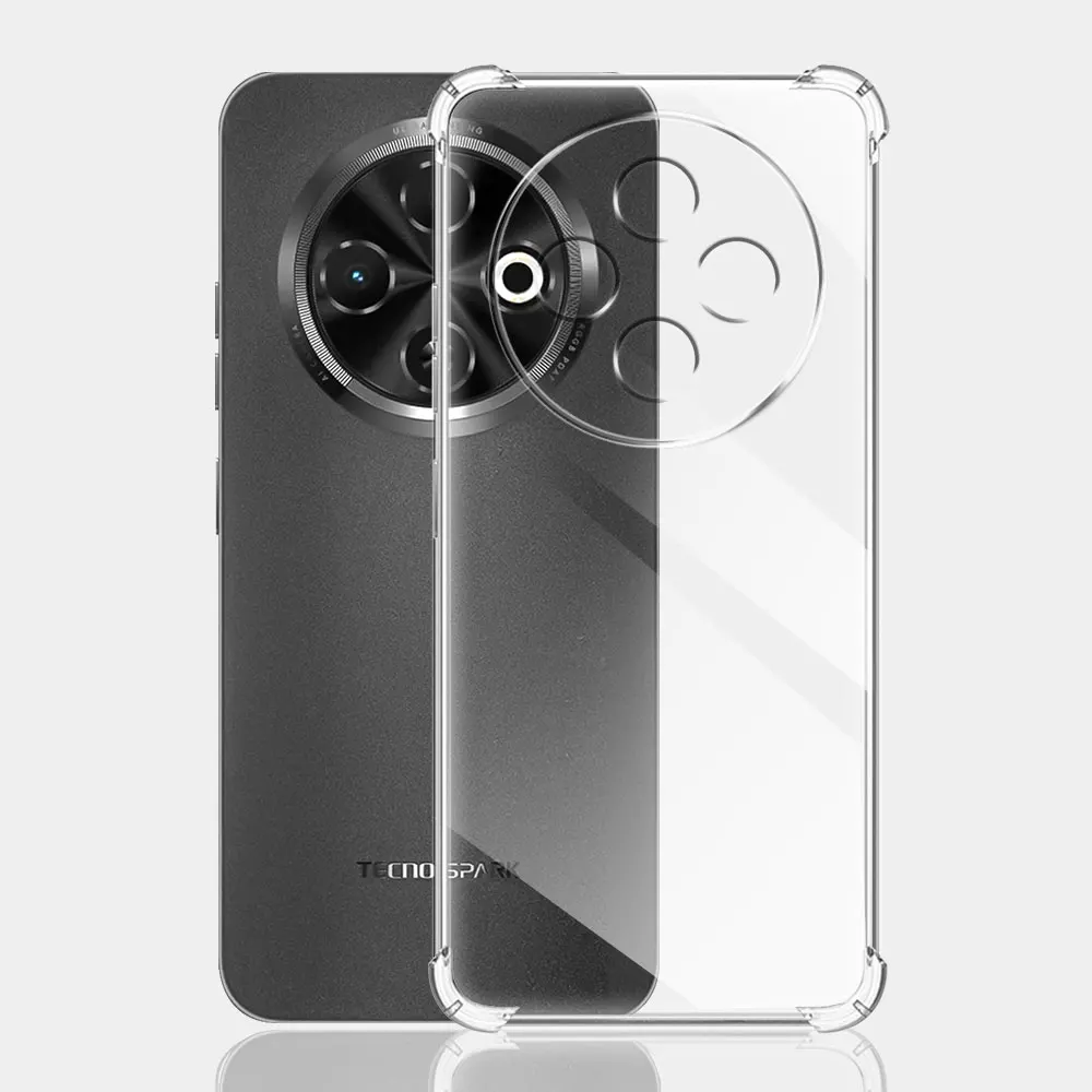 Прозрачный противоударный чехол для телефона Tecno Spark 30C Роскошный techspark мягкий
