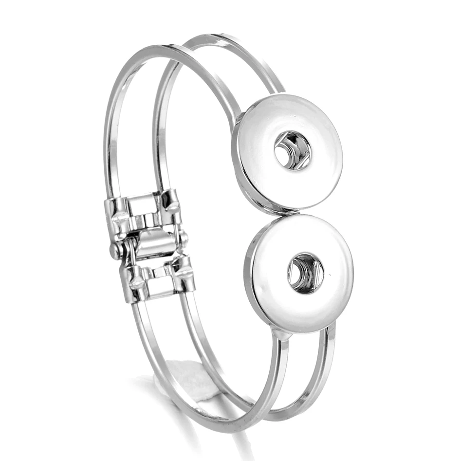 

10Pcs 18mm Snap Button Bracelet Bangle For Women Men Snaps Jewelry