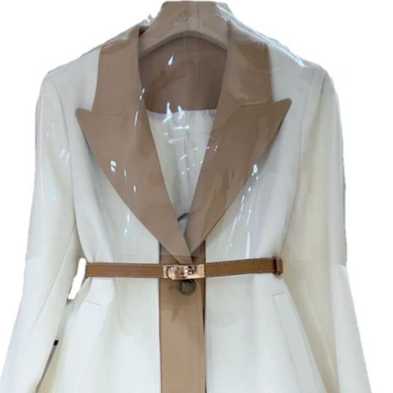 Fashion Patchwork Suit French High-level Sense Fake Two Piece Blazer Women Japanese Korean Style Casual Elegant Coat Chaqueta