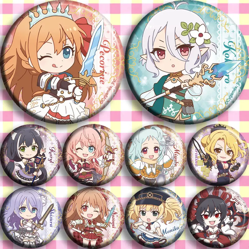 

Фигурка принцессы из аниме «Connect Re Dive» кусано Юй шиджоу Рей, металлические значки 748, круглые детские игрушки, 10 шт./1 комплект