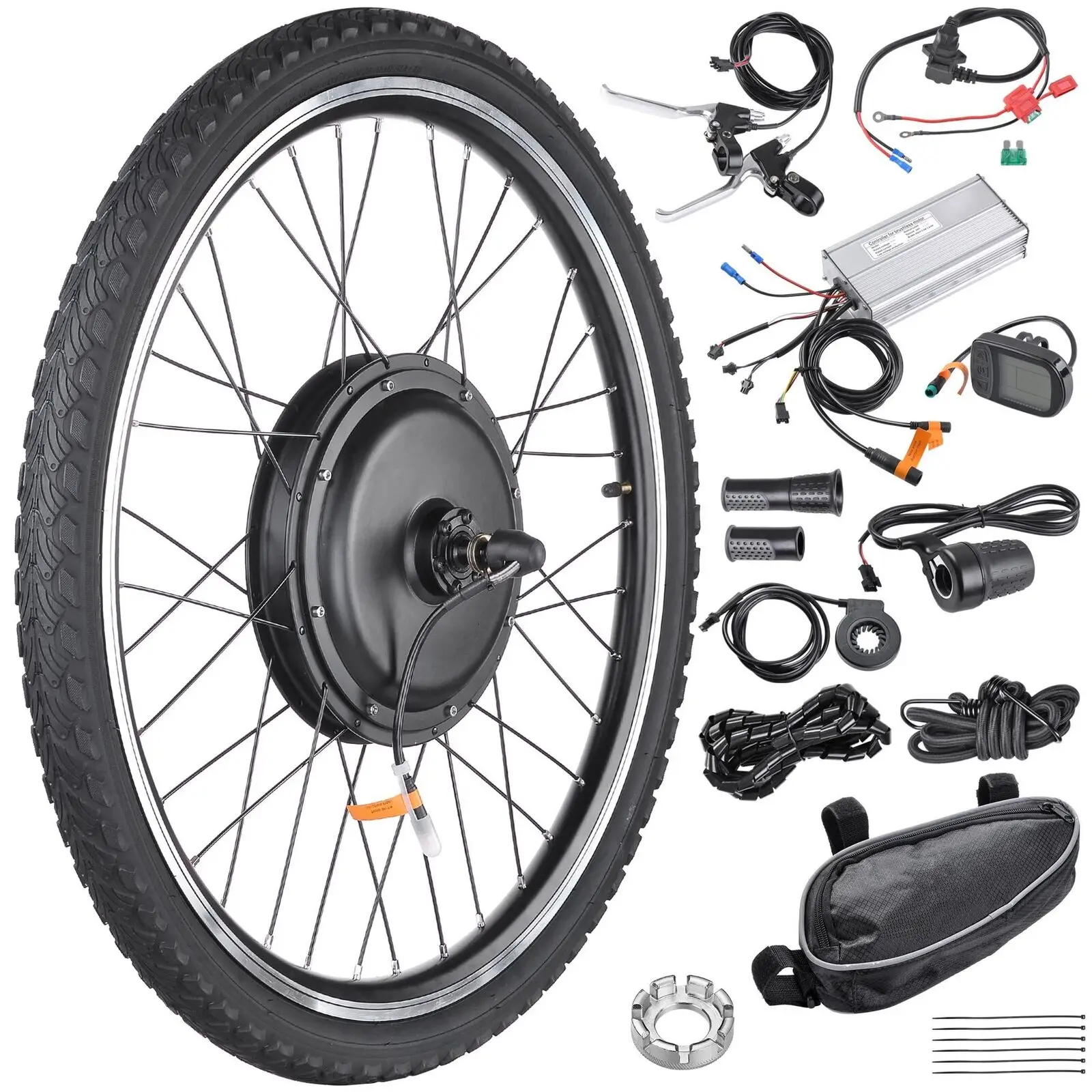 

48V 1000W 26in Aluminum Alloy Electric Bicycle Front Wheel Conversion Kit