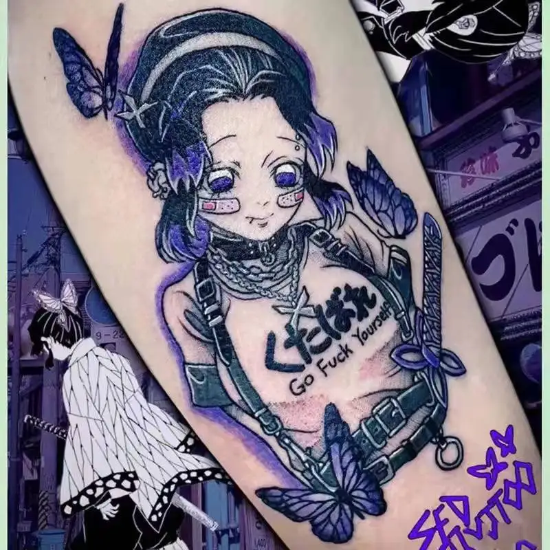 Временная татуировка темное насильственное Loli милый мультфильм рука украшения