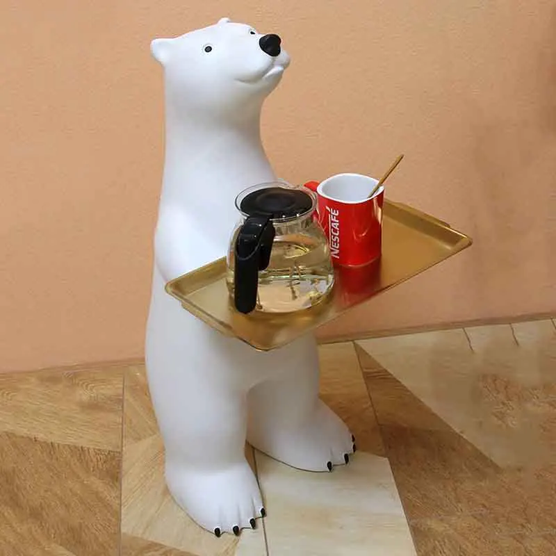 Декор для комнаты скульптура белого медведя украшения гостиной дивана бокового