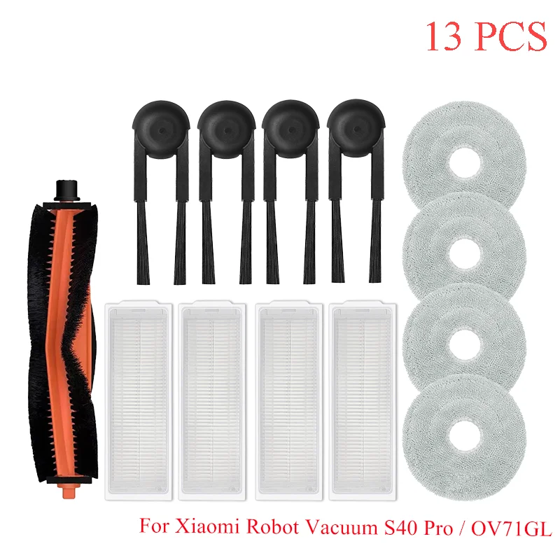

Аксессуары для HEPA-фильтров для (Xiaomi Robot Vacuum S40 Pro/OV71GL) Сменные основные боковые щетки для пылесоса, детали ткани для швабры