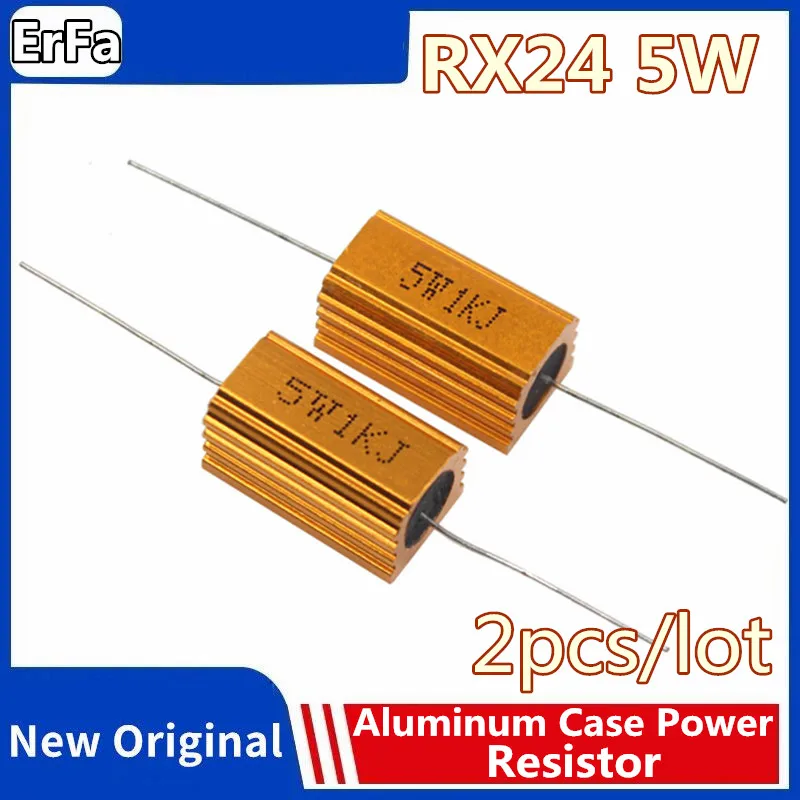 

2PCS RX24 5W Aluminum Power Metal Shell Case Wirewound Resistor 0.1 ~ 100K 0.3R 0.33R 0.47R 5R 8R 10R 18 33 47 100 220 330 ohm