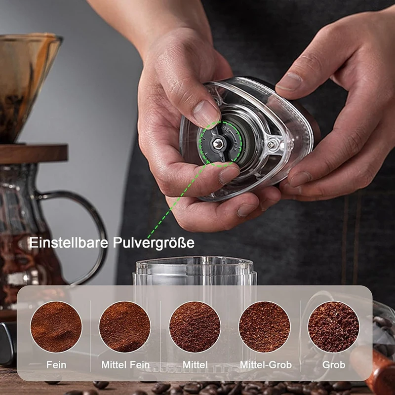 Ручная кофемолка конусная мельница для кофейных зерен и специй регулируемая