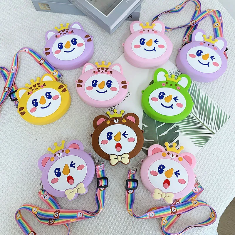 

022 New Fashion Cartoon Shoulder Bag Cute Silicone Girls Coin Purse