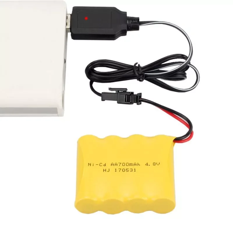 

Charging Cable Battery USB Charger Ni-Cd Ni-MH Batteries Pack SM-2P Plug Adapter 4.8V 250mA Output Toys Car