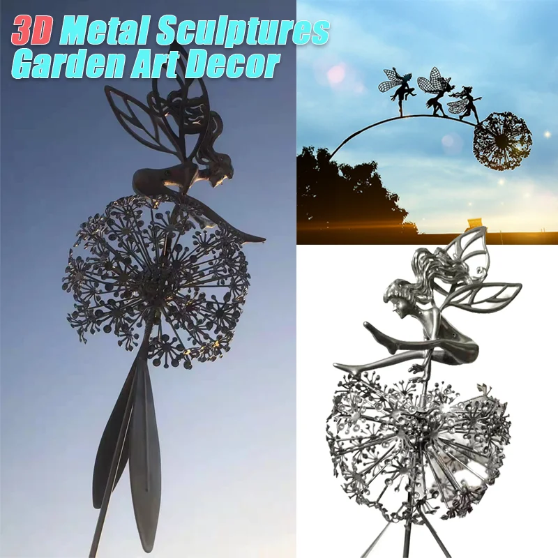 

Новинка, 3D садовая фигурка одуванчика, сказочные фигурки для тройника, декоративные садовые скульптуры, колышки, Прямая поставка