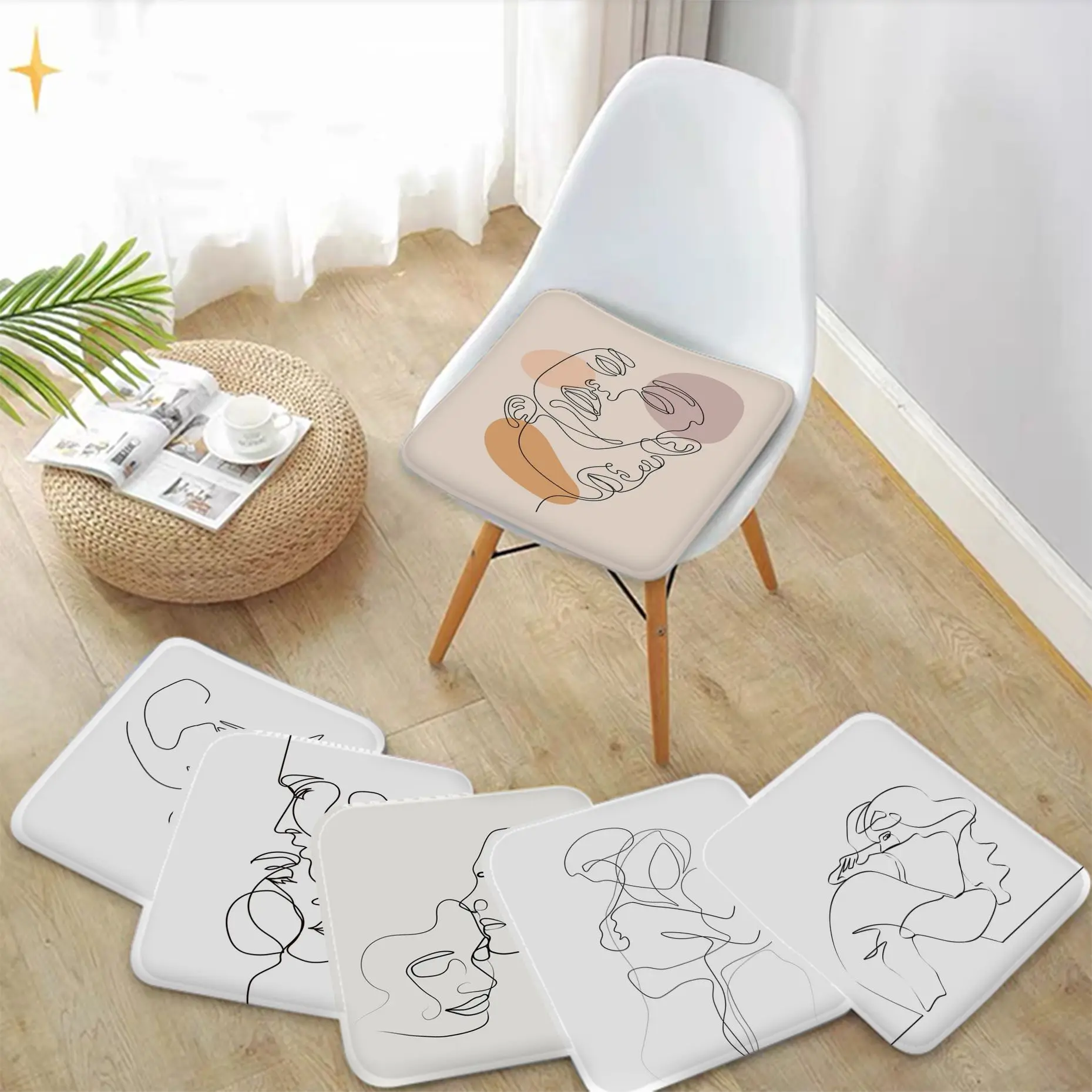 

Print Couple Creative Seat Pad Household Cushion Soft Plush Chair Mat Winter Office Bar Cushion Pads