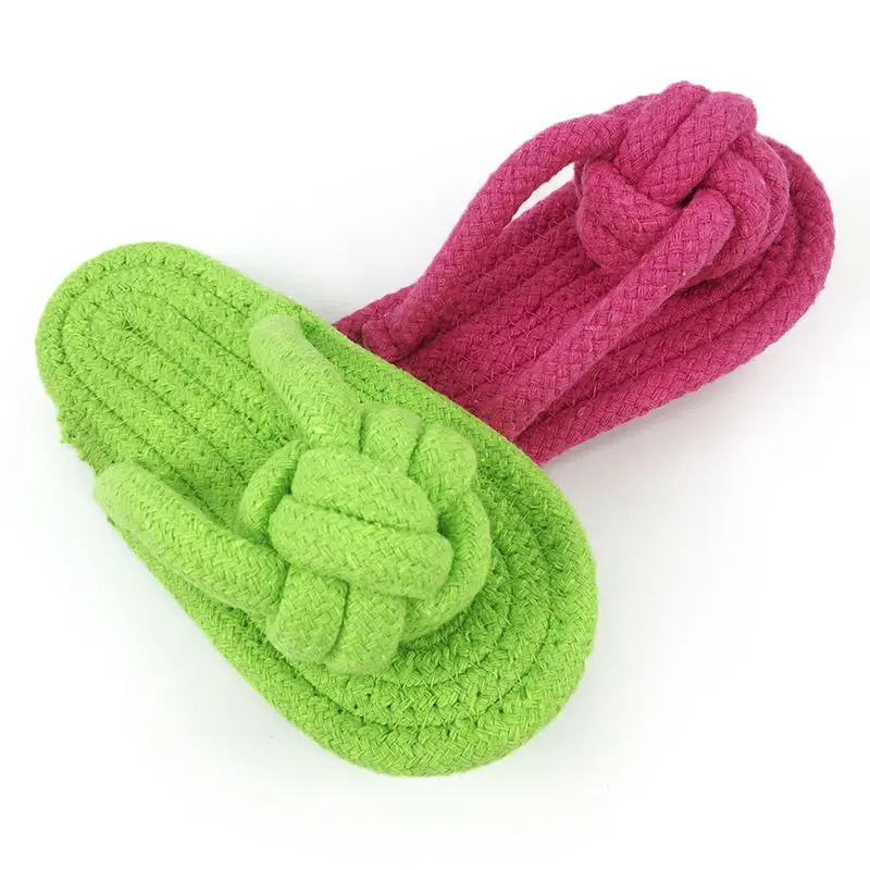 

Slipper Cotton Rope Molars Bite Training Teddy Bear Puppy Cat Dog Toy Pet Supplies Color Random
