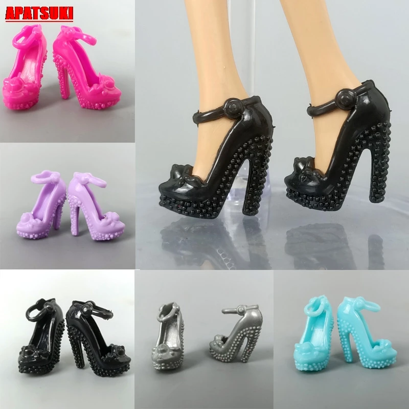 5pairs/lot Random Doll Shoes For Barbie Doll High Heel Sandals Shoes For 1/6 BJD Doll Accessories Gift Toy Kid Baby Xmas DIY Toy