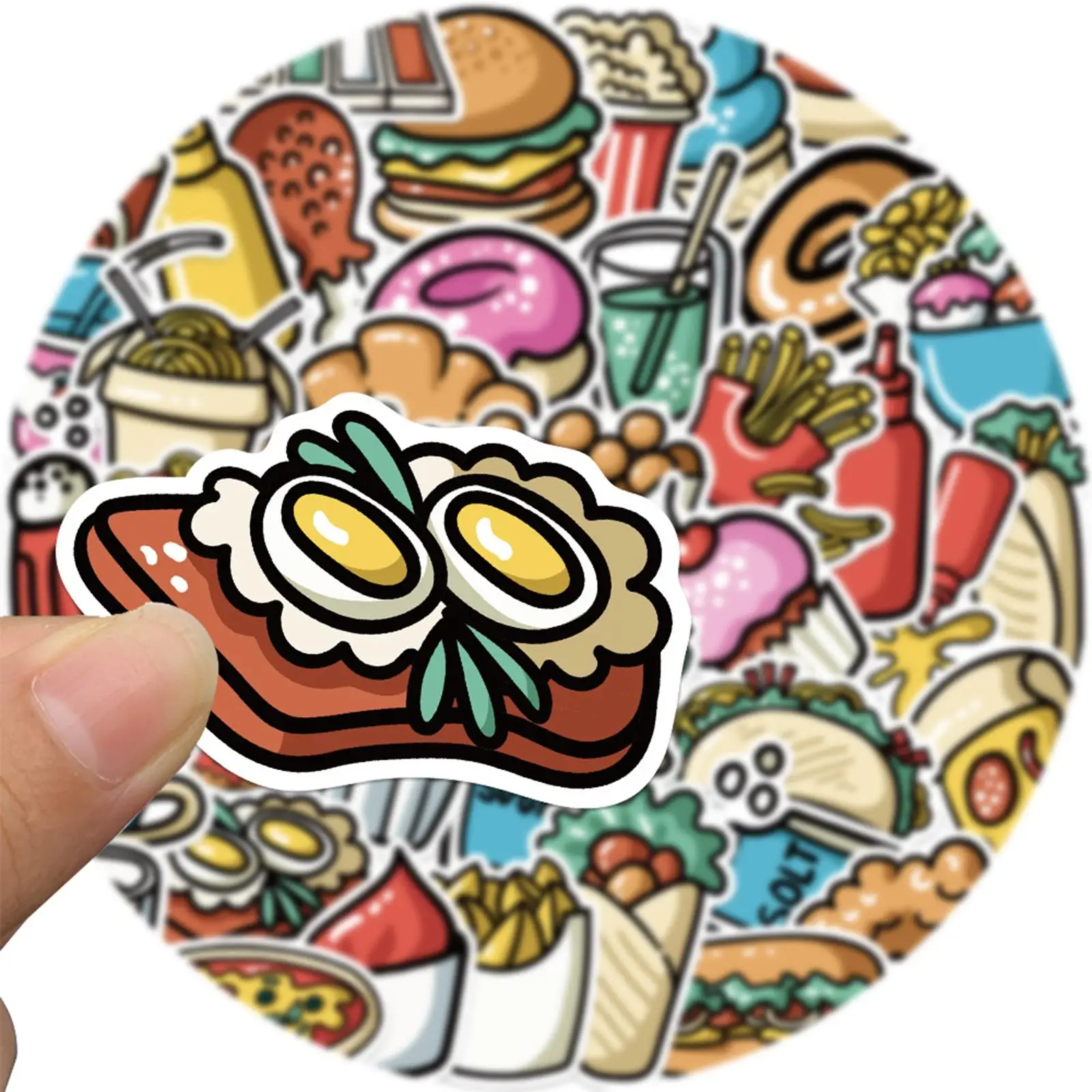 

44 Pieces Food Graffiti Stickers DIY Waterproof Suitcase Guitar Trendy Vinyl