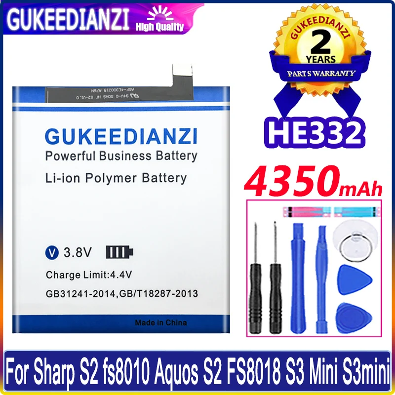 

HE332 4350mAh Large Capacity Replacement Battery For Sharp S2 fs8010 Aquos S2 FS8018 S3 Mini S3mini High Quality Battery Bateria