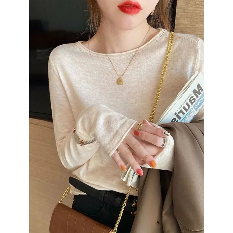 Мягкий эластичный свитер вязаный топ женский базовый слой для костюма