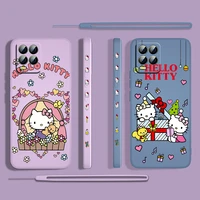 cute anime hello kitty for oppo realme 50i 50a 9i 8 pro find x3 lite gt master a9 2020 liquid left rope phone case capa cover