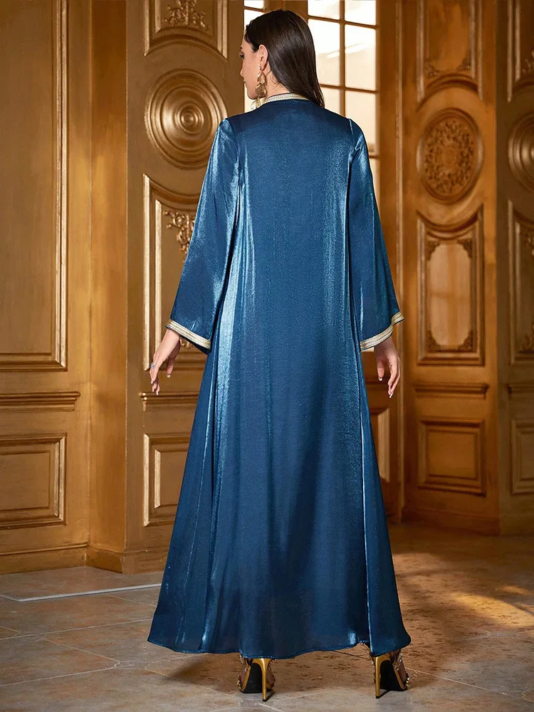 Ближний Восток осень-зима абайи с вышивкой мусульманские женщины комплект из 2