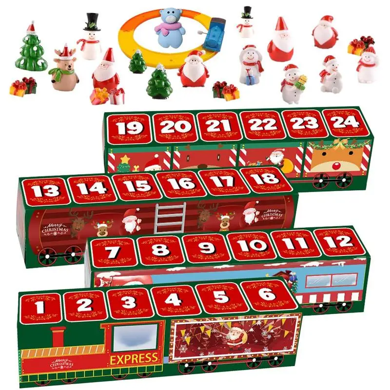 

Micro Landscapes Countdown Calendar Train Advent Calendar Christmas Santa Claus Snowman Christmas Tree Mini Landscape