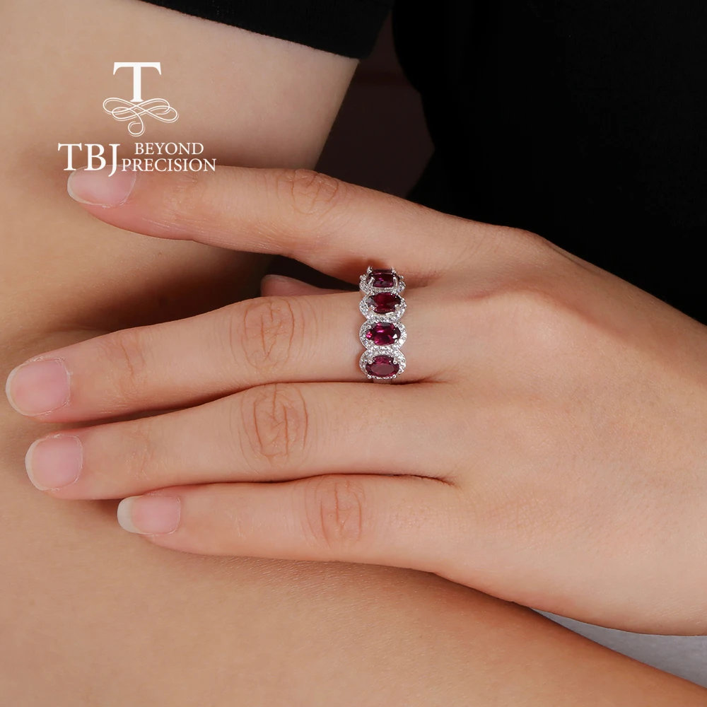 Роскошное Янтарное кольцо с натуральным родолитным гранатом