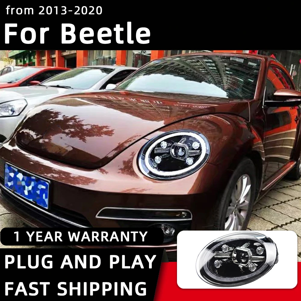 

Стайлинг автомобиля фары для VW Beetle светодиодный ные фары 2013-2020 Beetle передняя фара DRL сигнальный проектор линзы автомобиля
