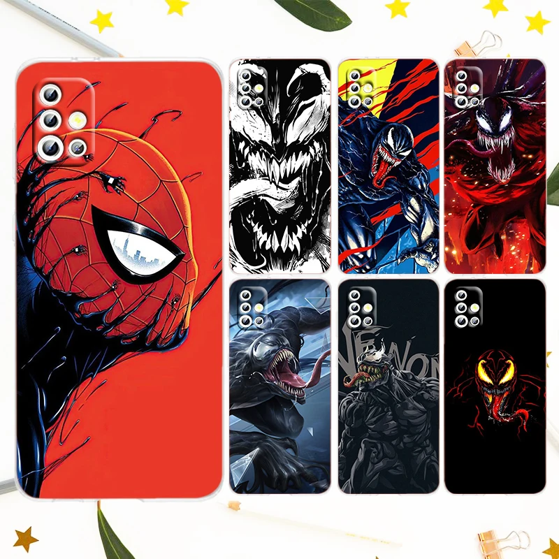 

Marvel Venom Spiderman For Samsung Galaxy A50 A30 A73 A71 A53 A52 A51 A33 A32 A22 A03 A03S A02S A31 Transparent Phone Case