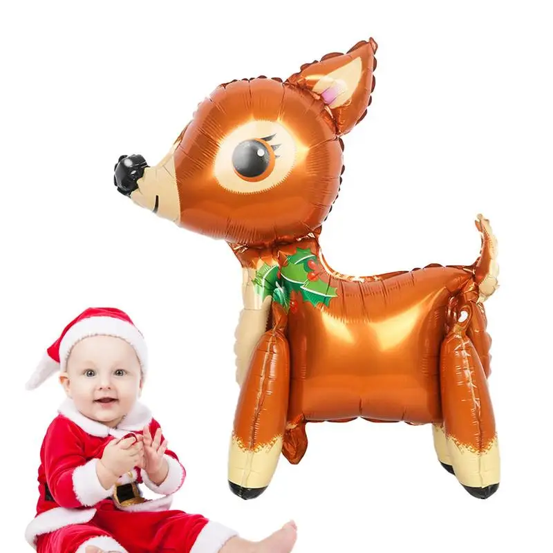 

Reindeer Foil Balloon Sika Deer Foil Balloons Birthday Party Decorations Self-Stand Animal Balloons For Christmas Birthday Party