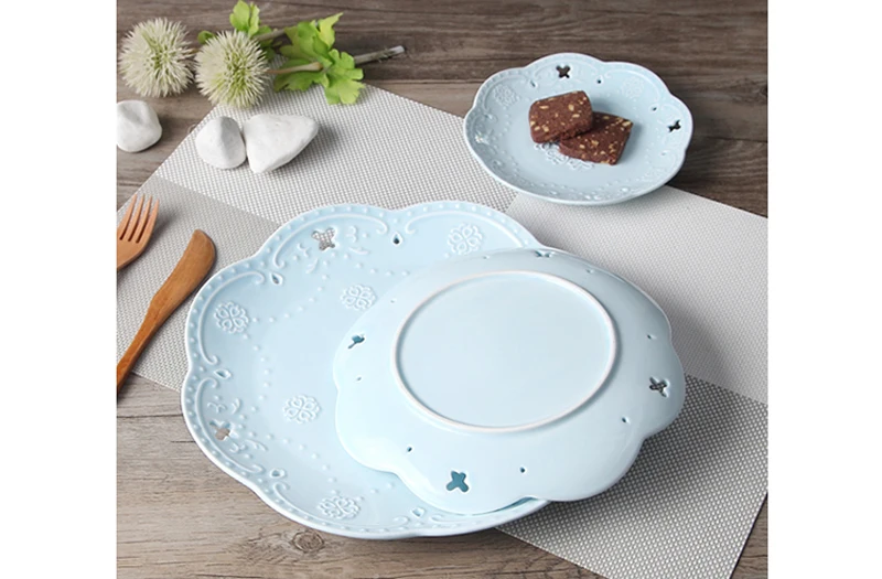 Набор из 3 предметов 6/8/10 дюймов фарфоровый обеденный сервиз с цветным тиснением