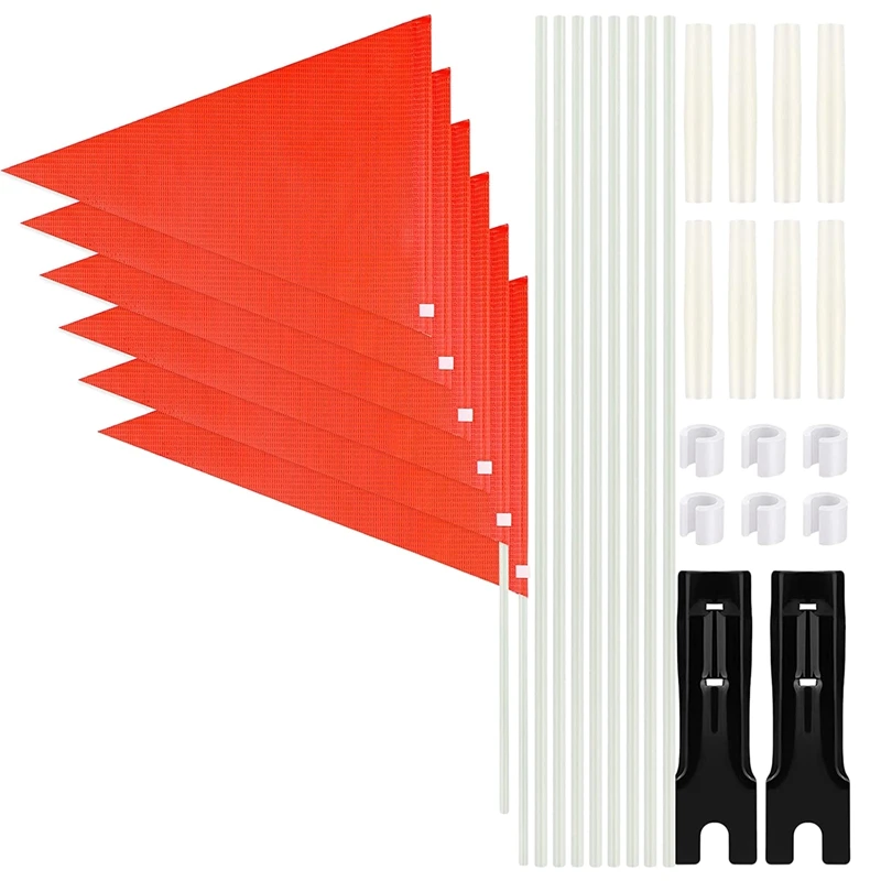 

Bicycle Safety Flag 6 Ft Bike Safety Flag with Pole Waterproof Safety Flag Adjustable Height Pole Cycling Safety Flag